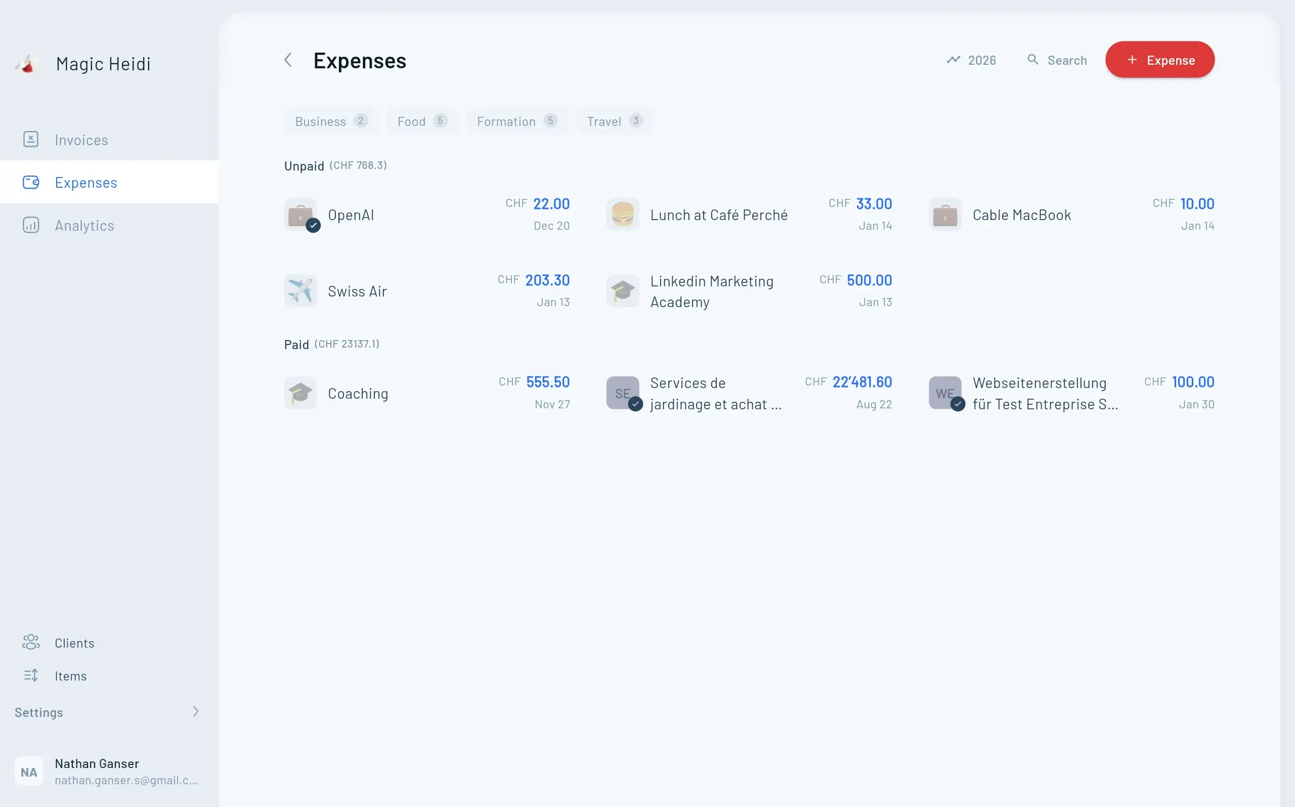 Bexio Transaktionen Import