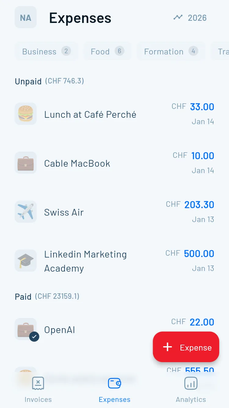 Magic Heidi Expense Scanning on Mobile